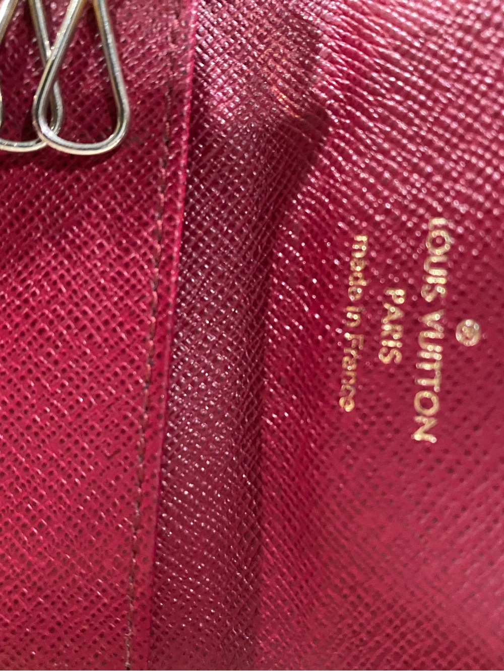 Louis Vuitton Monogram Brown Canvas Key Holder - burgundy interior - Picture 4 of 8